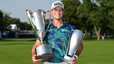 Viktor Hovland captures BMW Championship with record 61