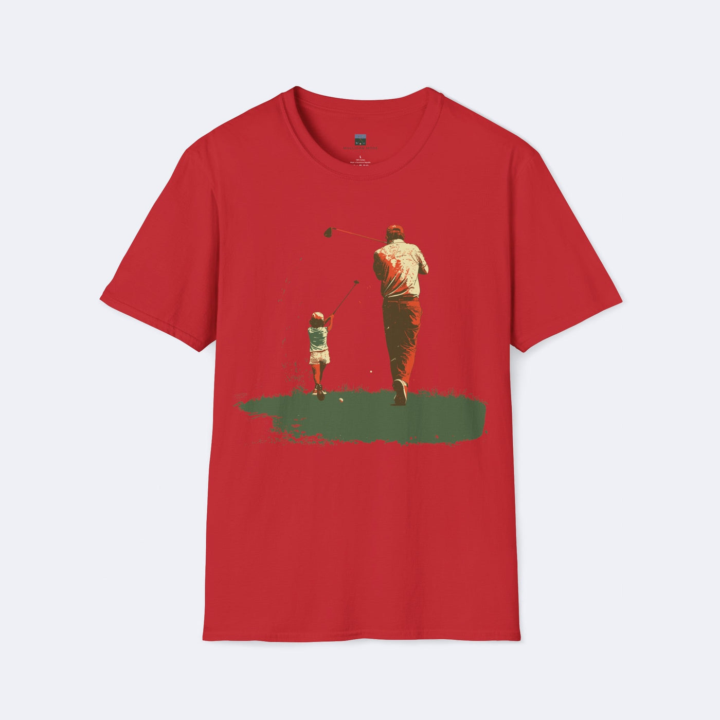 Father and Child Golf Swing Unisex Softstyle T-Shirt