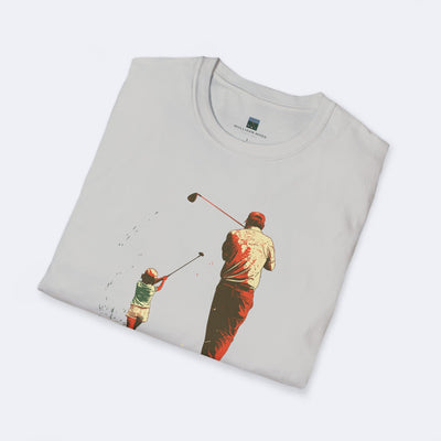 Father and Child Golf Swing Unisex Softstyle T-Shirt