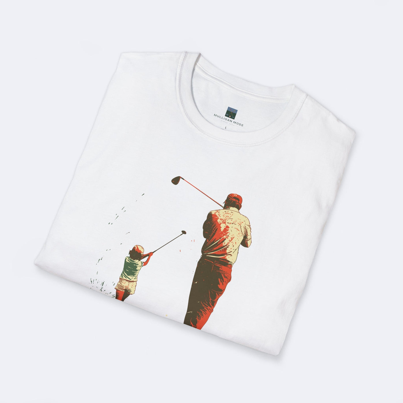 Father and Child Golf Swing Unisex Softstyle T-Shirt