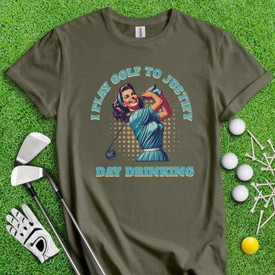 I Play Golf To Justify Day Drinking Retro T-Shirt