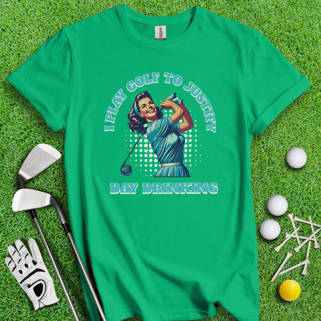 I Play Golf To Justify Day Drinking Retro T-Shirt