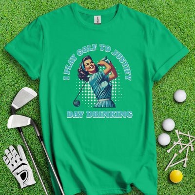 I Play Golf To Justify Day Drinking Retro T-Shirt