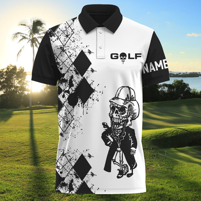 Let's Split the Balls - Skull Print Polo Shirt