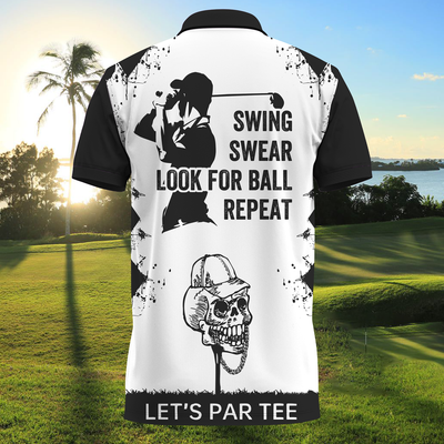 Let's Split the Balls - Skull Print Polo Shirt