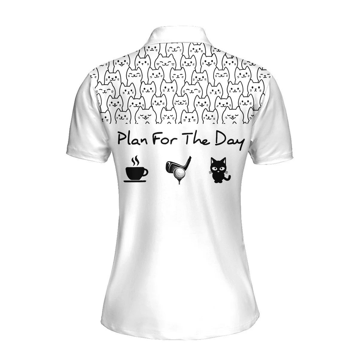 Plan For The Day Coffee Golf And Cat V2 Woman Polo Shirt