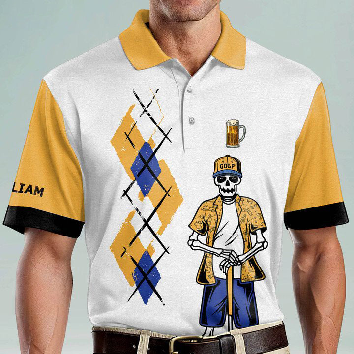 Funny Golf and Beer Lightweight Short Sleeve Polo Shirts-036