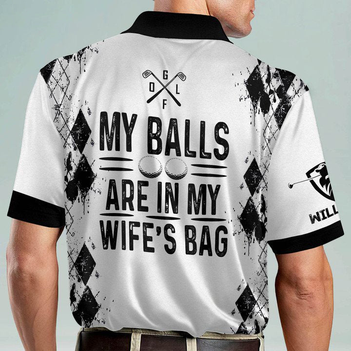 My Balls Are In My Wife's Bag Men's Skull Polos GOLF-046