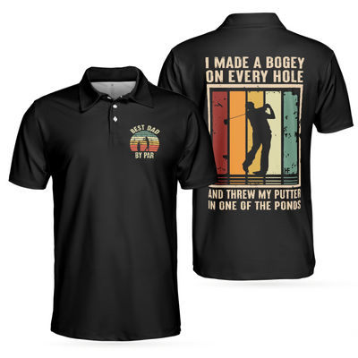 Golf Best Dad By Par Polo Shirt Black Golf Shirt
