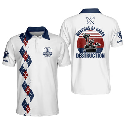 Shirts for Men Club Grass Destruction Mens Golf Shirts Short