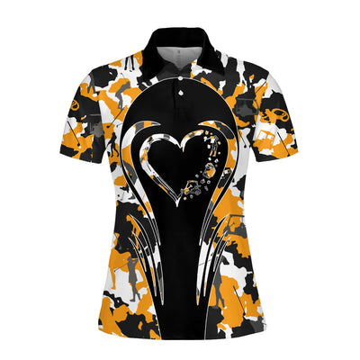 Love Golf And Beer Camouflage Pattern  Woman Polo Shirt
