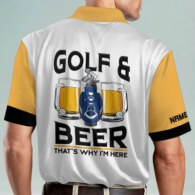 Funny Golf and Beer Lightweight Short Sleeve Polo Shirts-037