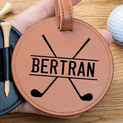 Custom Leather Golf Tee Bag