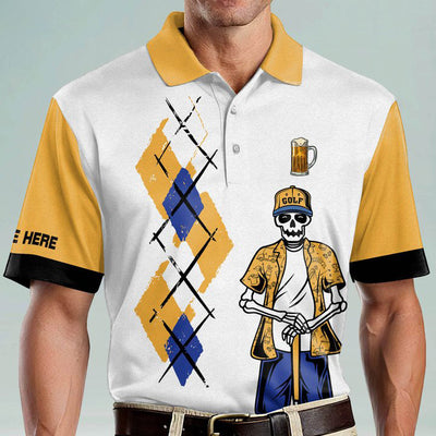 Funny Golf and Beer Lightweight Short Sleeve Polo Shirts-037