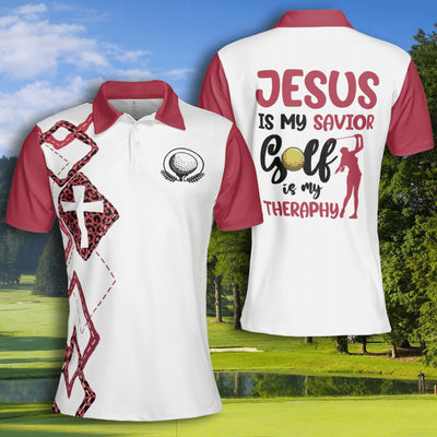 Golf God Savior Golf Therapy Short Sleeve Woman Polo Shirt