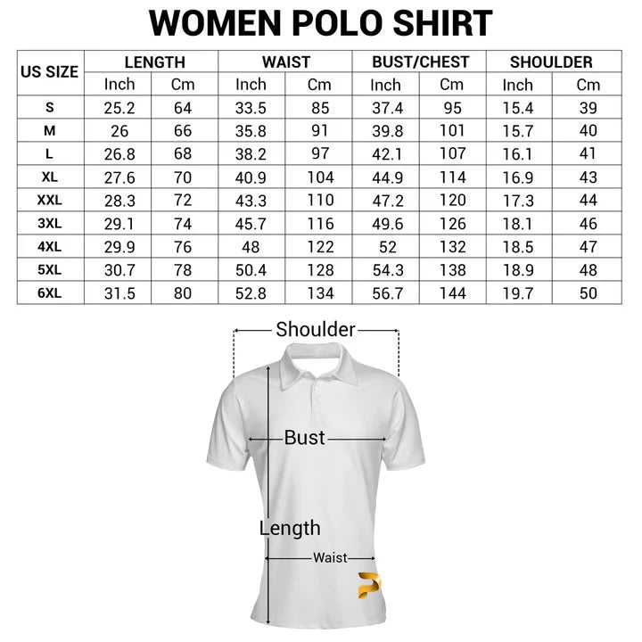 Golf Woman With A Golf Club Short Sleeve Woman Polo Shirt